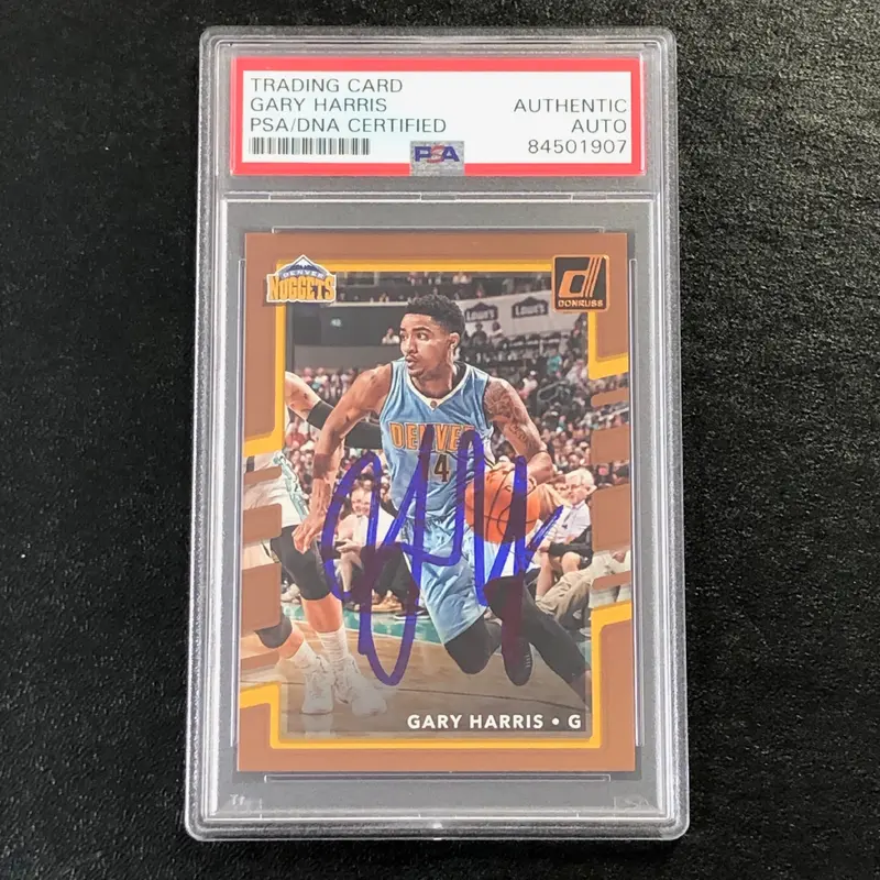 2017-18 Donruss #36 Gary Harris signed Auto Card PSA/DNA Slabbed Nuggets