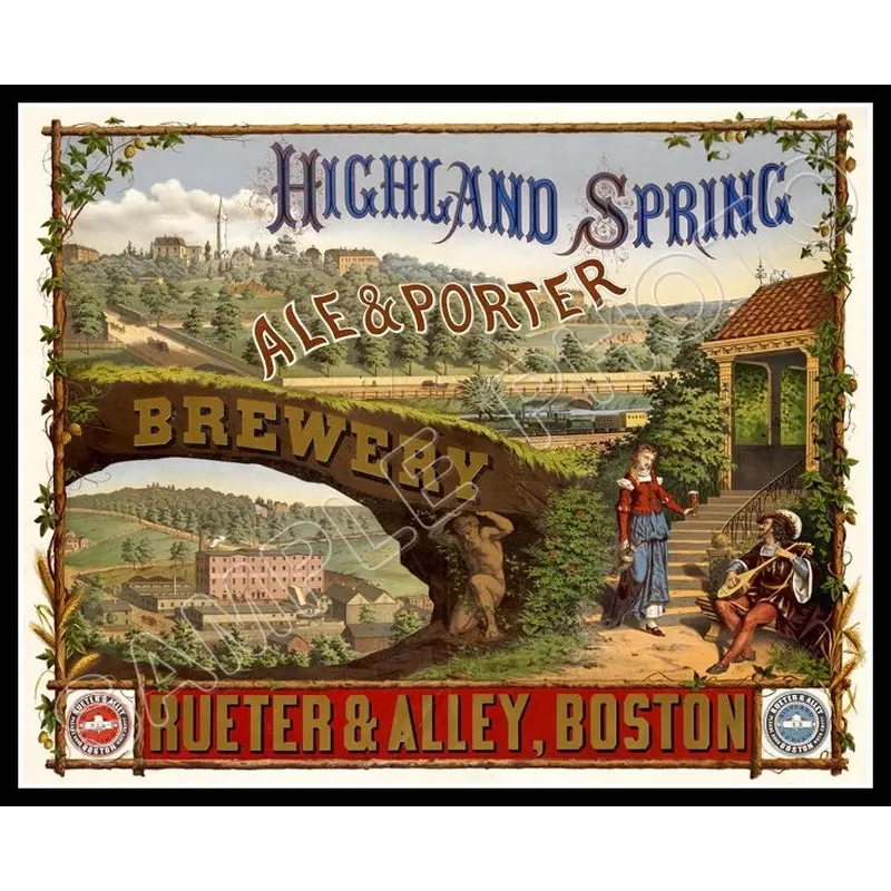 Highland Spring Beer Brewery 8X10 Photo - Boston Massachusetts 1877 - 2244