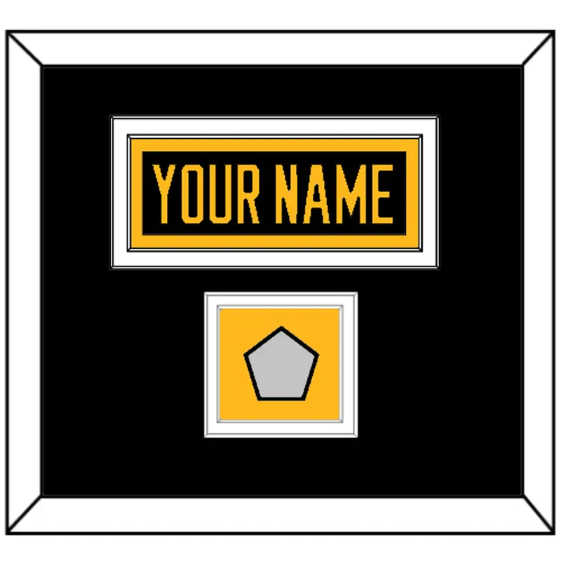 Pittsburgh Nameplate & Stanley Cup Champions Patch - Home Black - Double Mat 2