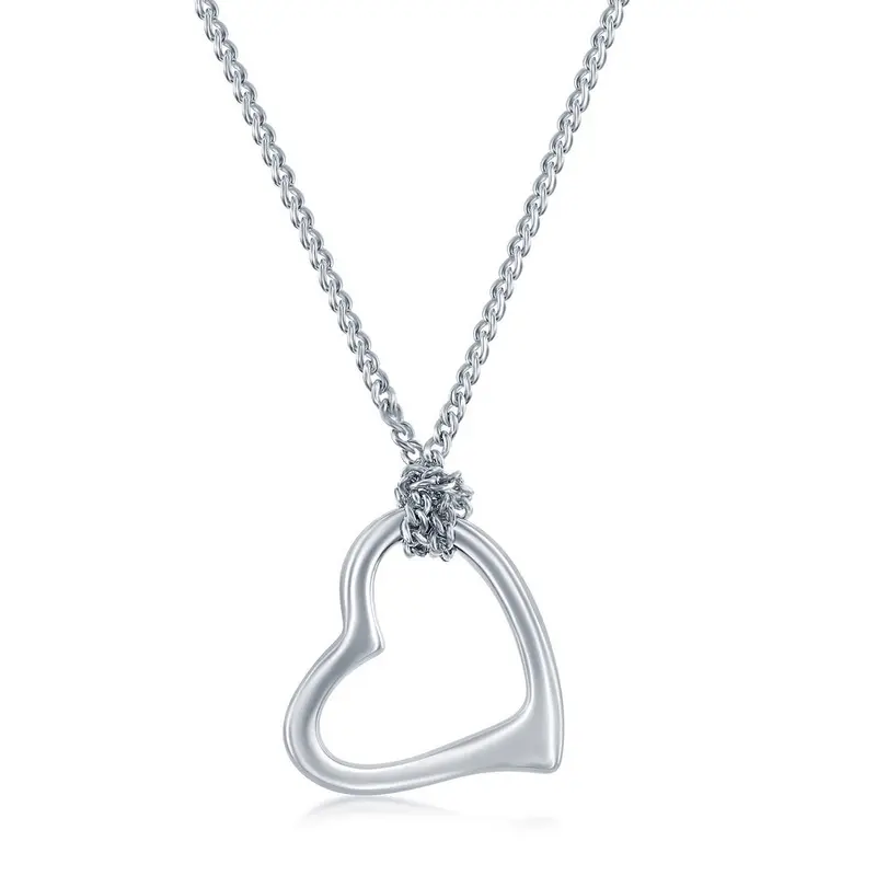 Sterling Silver Floating Heart Necklace