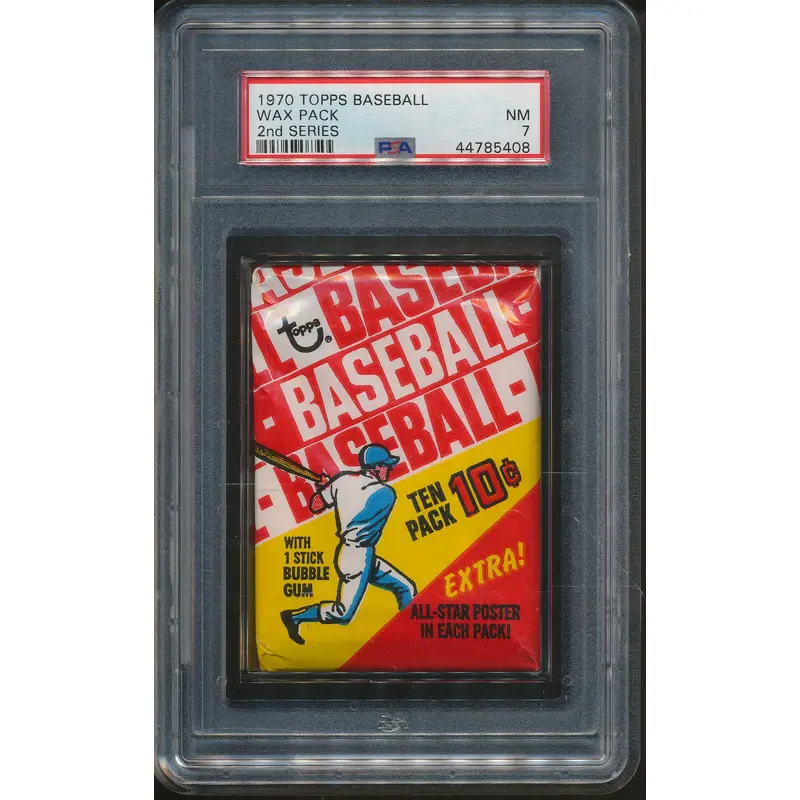 1970 Topps Baseball Unopened 2nd Series Wax Pack PSA 7