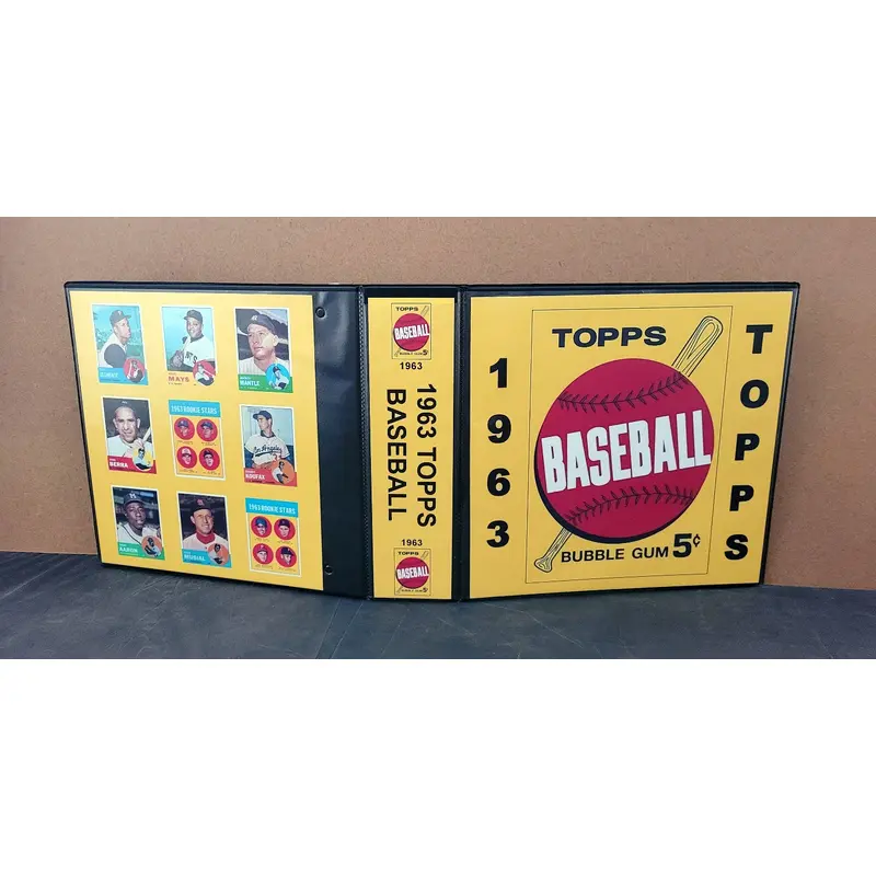 1963 Topps Baseball Cards Custom Made Album Binder Inserts 3 Sizes - 3502