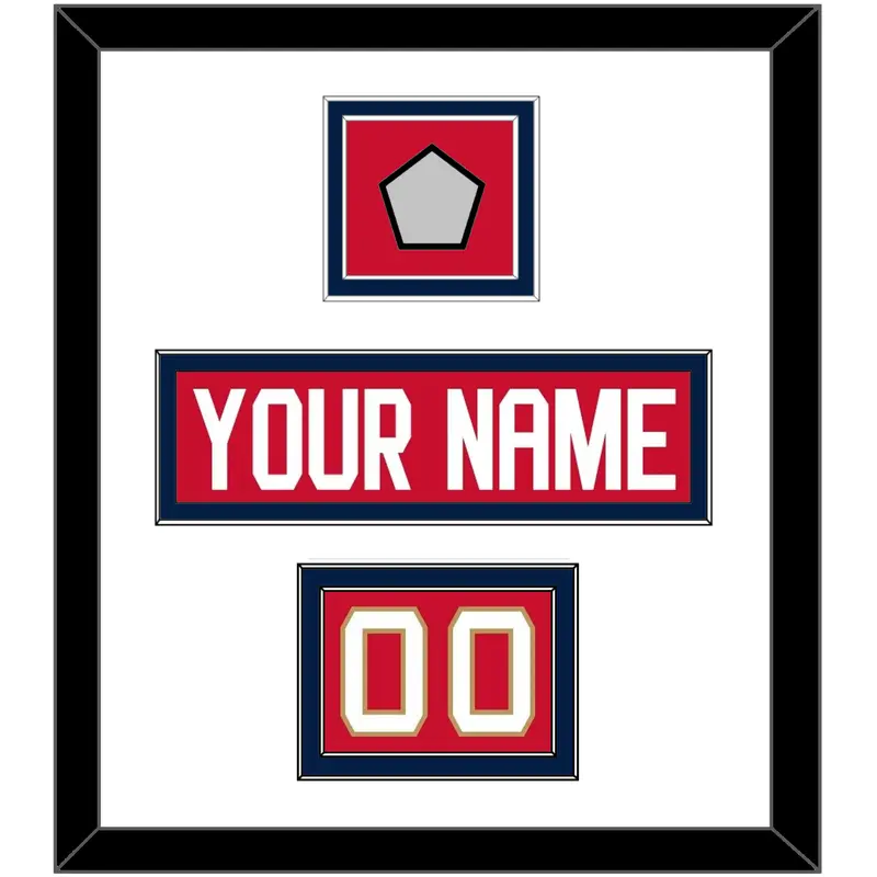 Florida Nameplate, Number (Shoulder) & Stanley Cup Finals Patch - Home Red - Double Mat 1