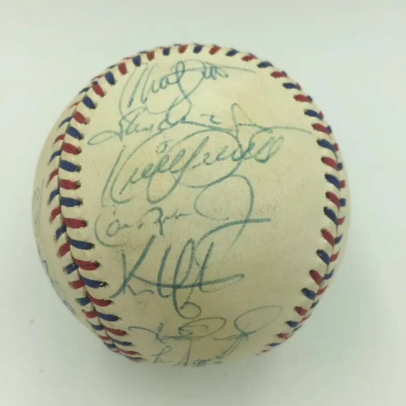 1995 All Star Game Team Signed Baseball Kirby Puckett Cal Ripken Jr SGC COA