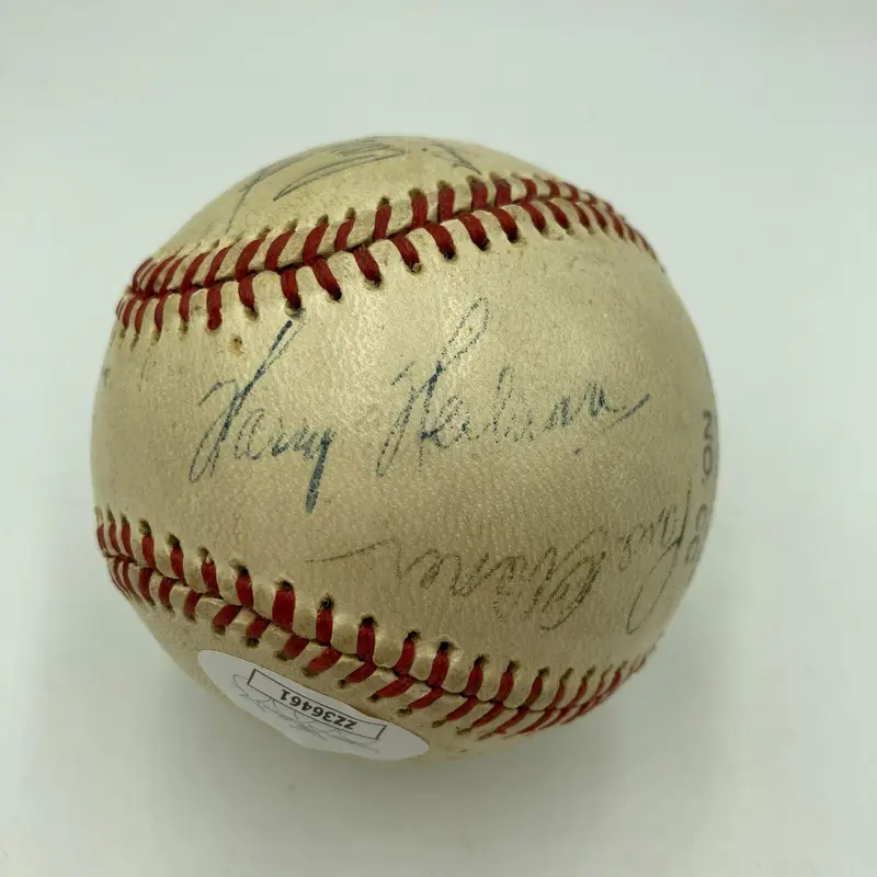 Harry Heilmann & Paul Waner Mutli Signed World War 2 Baseball JSA COA