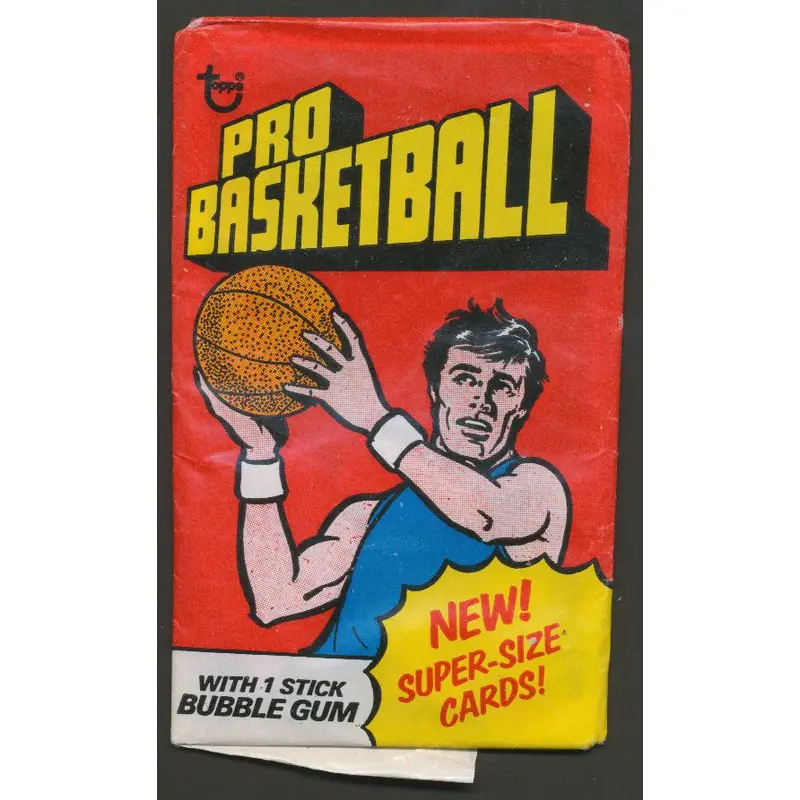 1976/77 Topps Basketball Unopened Fun Pack Wax Pack (2 Card)