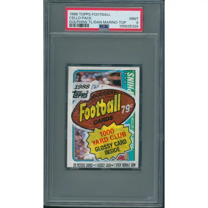 1988 Topps Football Unopened Cello Pack PSA 9 Dolphins TL/Marino Top *5329