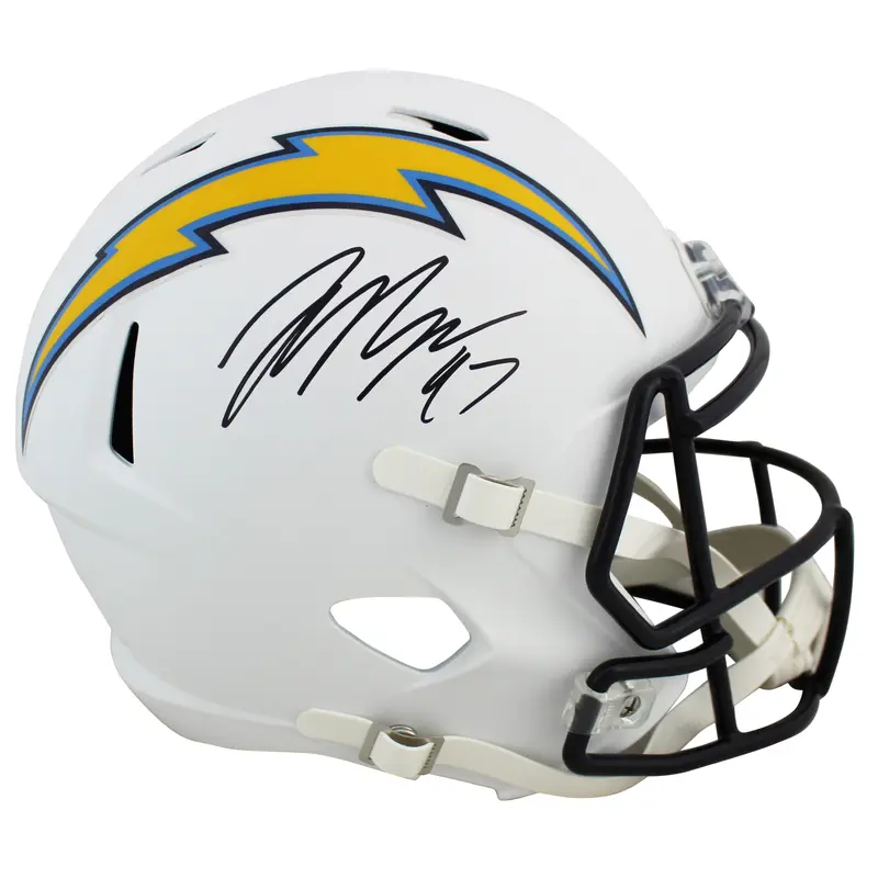 Chargers Joey Bosa Signed Flat White Full Size Speed Rep Helmet BAS Witnessed