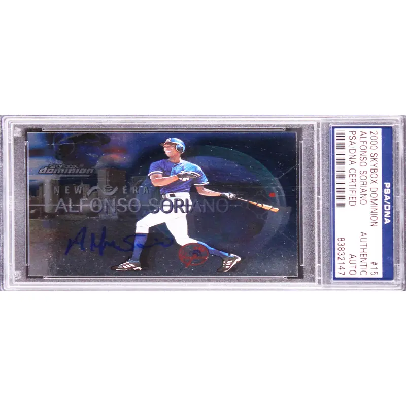 Yankees Alfonso Soriano Authentic Signed 2000 Skybox Dominion #15 Card PSA Slab
