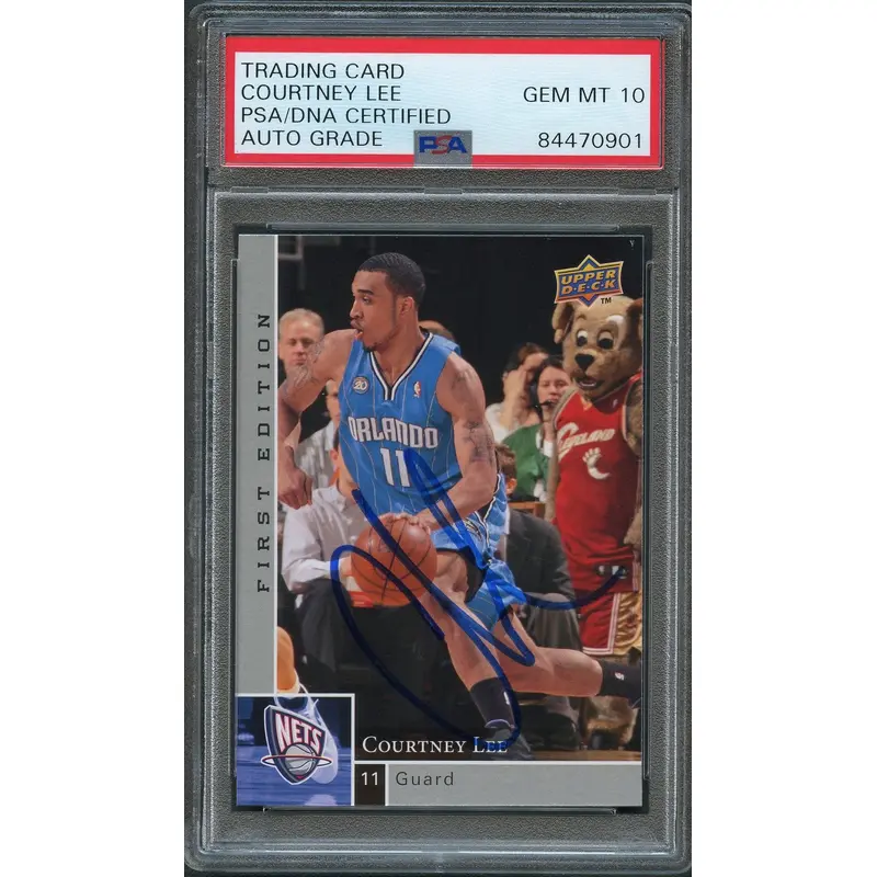 2009 Upper Deck #141 Courtney Lee Signed Card AUTO 10 PSA Slabbed New Jersey Nets