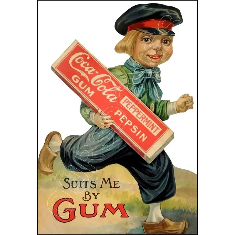 1915 Coca Cola Store Counter Standup Sign - Pepsin Gum Coke - 2592