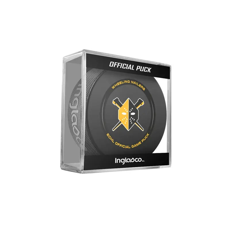ECHL Wheeling Nailers 2024-25 Official Game Hockey Puck In Cube