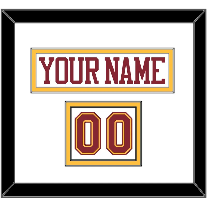 Minnesota Nameplate & Number (Shoulder) - Home White - Double Mat 1