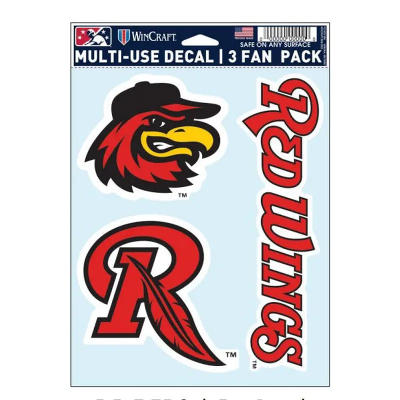 Rochester Red Wings 3-Decal Fan Pack