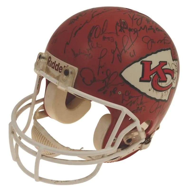 1993 Kansas City Chiefs Team-Signed Game Helmet Derrick Thomas & Joe Montana JSA