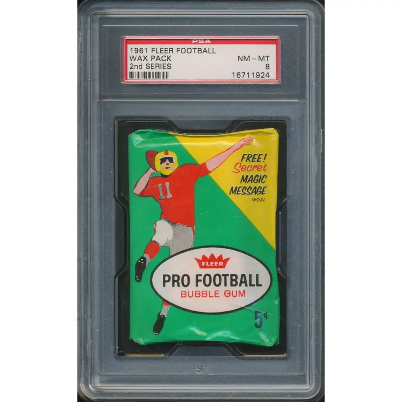 1961 Fleer Football Unopened Series 2 Wax Pack PSA 8