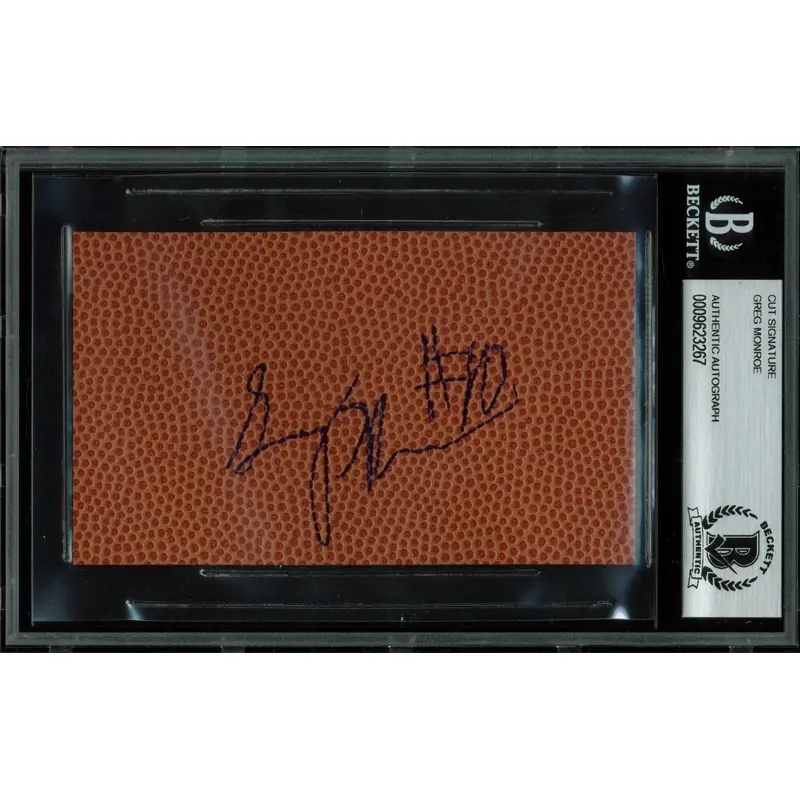 Pistons Greg Monroe Signed 3x5 Basketball Cut Signature BAS Slabbed #9623267