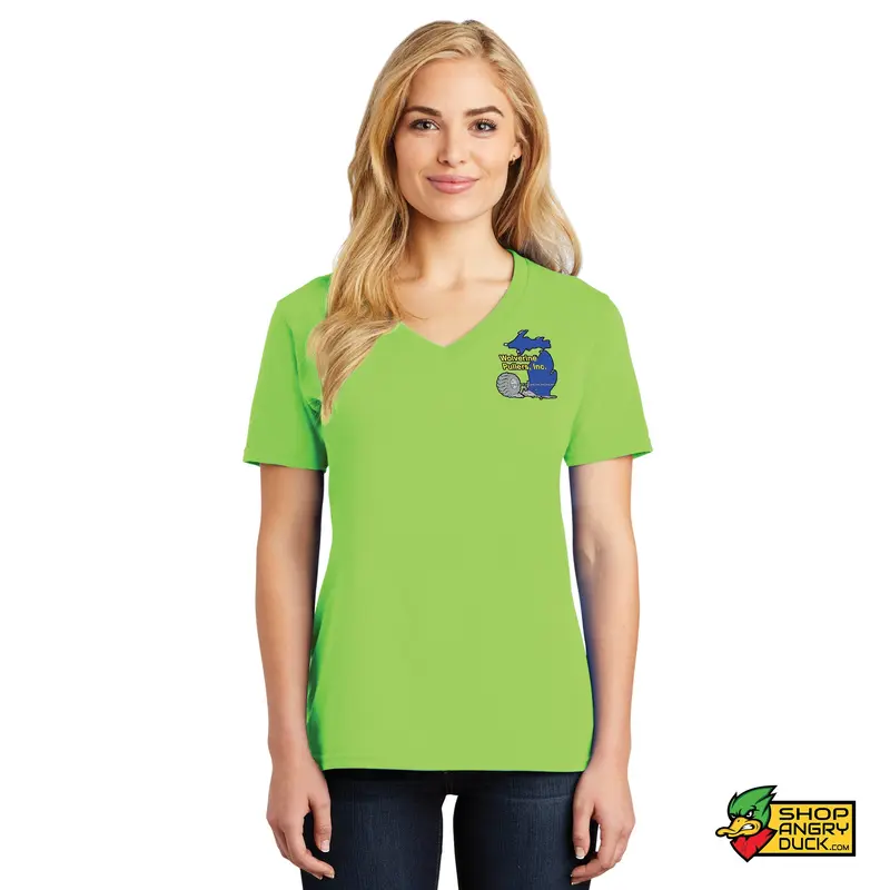 Wolverine Pullers Ladies V-Neck T-Shirt Red Back