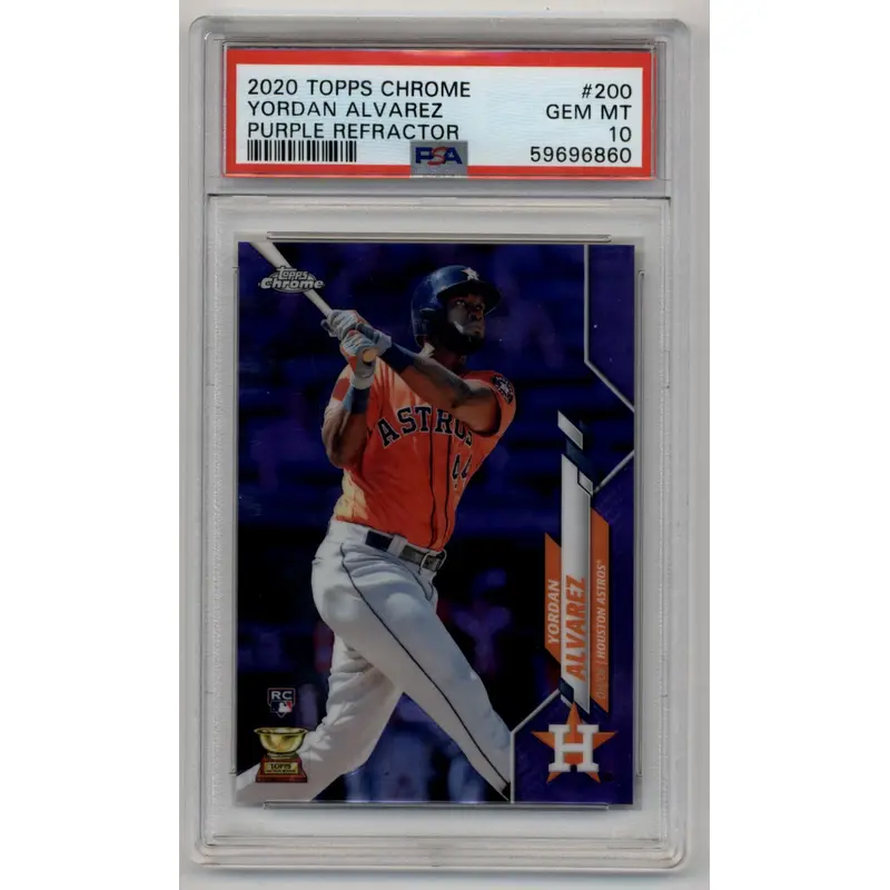 Yordan Alvarez 2020 Topps Chrome Purple Refractor #200 110/299 PSA 10 Gem Mint