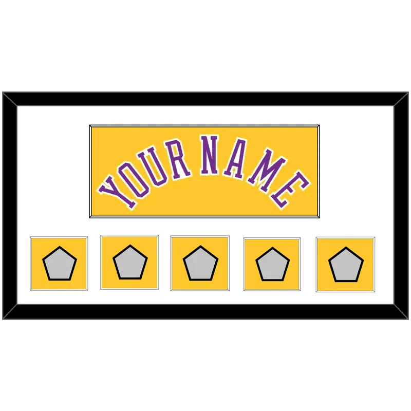 Los Angeles Name & 5 Trophy Patches - Home Yellow (1978-1997) - Single Mat 1