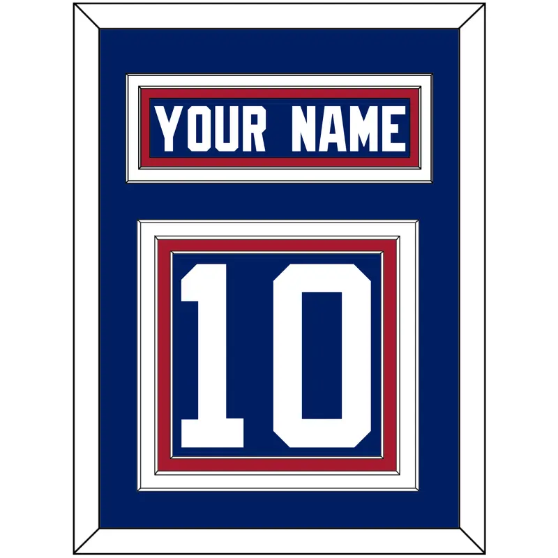 New York Nameplate & Number (Back) - Home Blue - Triple Mat 2