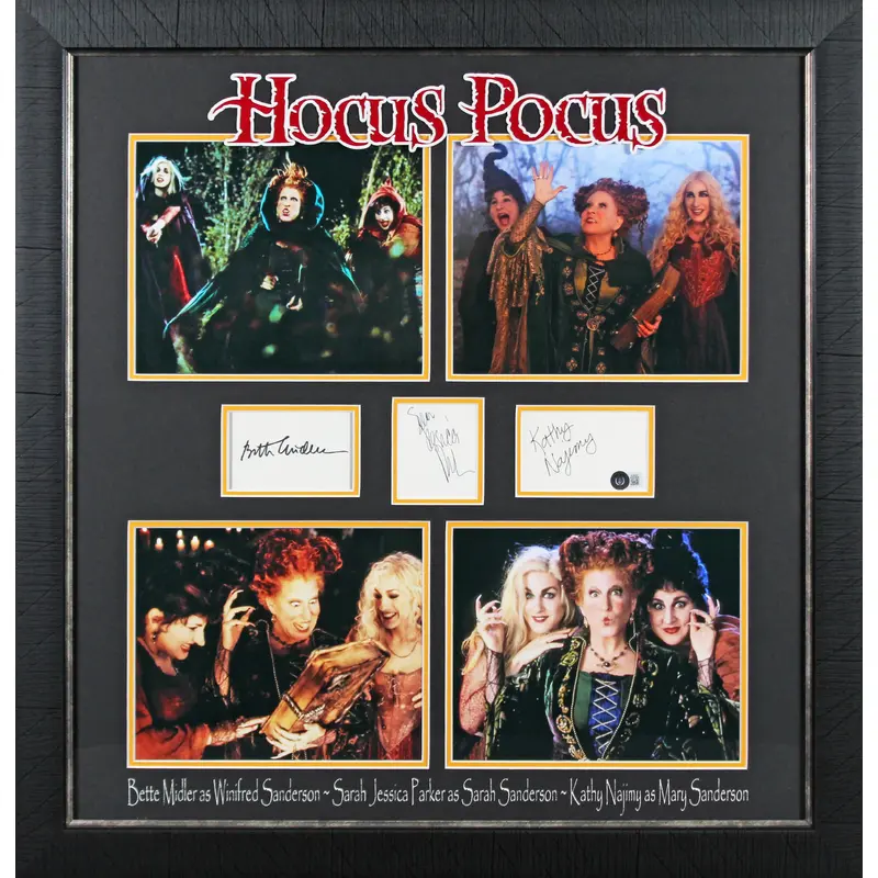 Hocus Pocus (3) Parker, Midler & Najimy Signed Framed Display BAS #BL96294