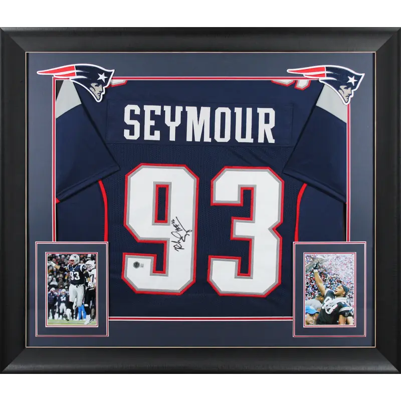 Richard Seymour "HOF 22" Authentic Signed Navy Pro Style Framed Jersey BAS Wit