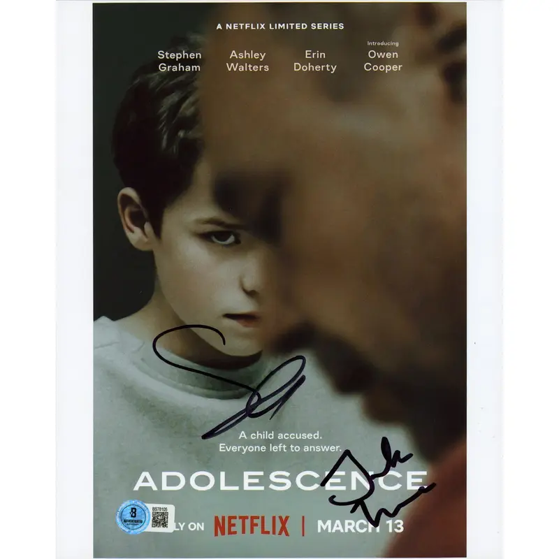 Stephen Graham & Jack Thorne Adolescence Authentic Signed 8x10 Photo BAS BS78105