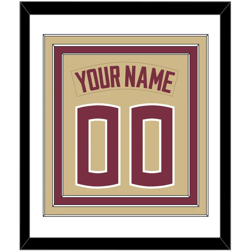Florida State Baseball Nameplate & Number (Back) Combined - Alternate Gold - Triple Mat 1