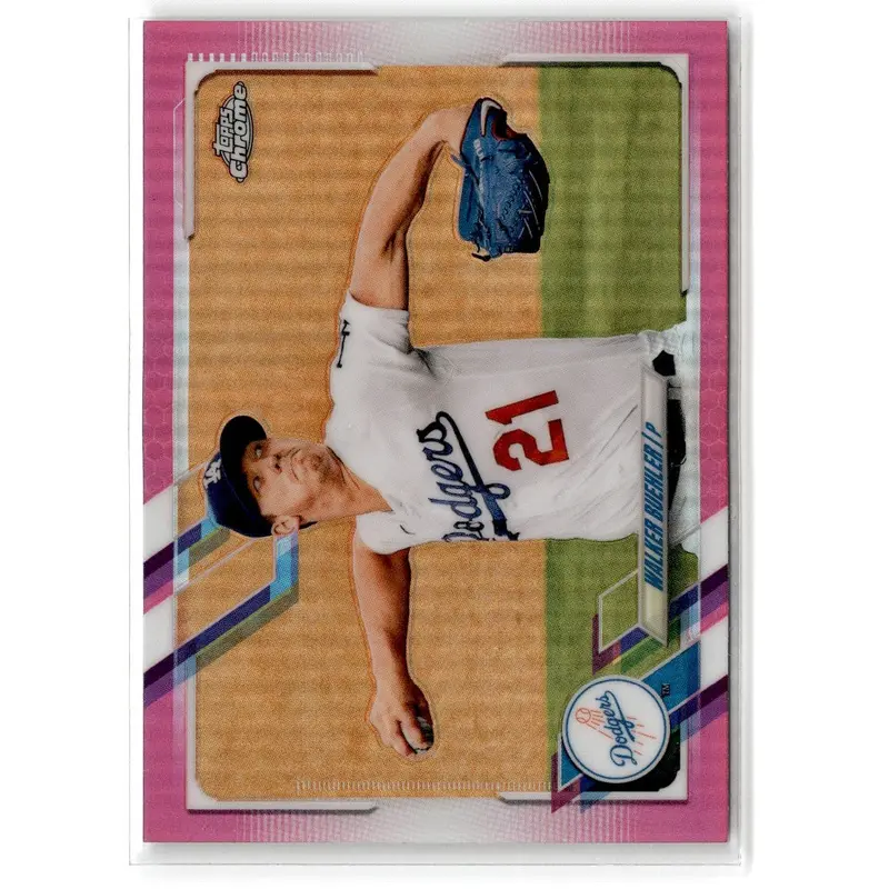 2021 Topps Chrome Pink Refractor Walker Buehler #157