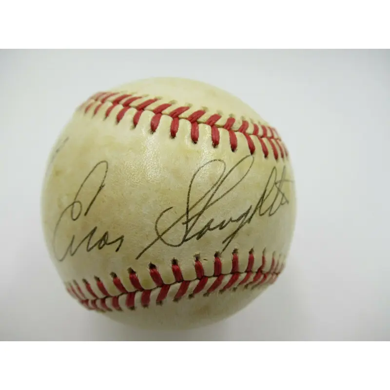 Enos Slaughter Signed Autographed Official MLB Baseball Beckett COA