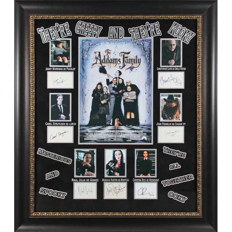 Addams Family (7) Houston, Julia, Ricci, Lloyd +3 Signed Framed Display BAS LOA