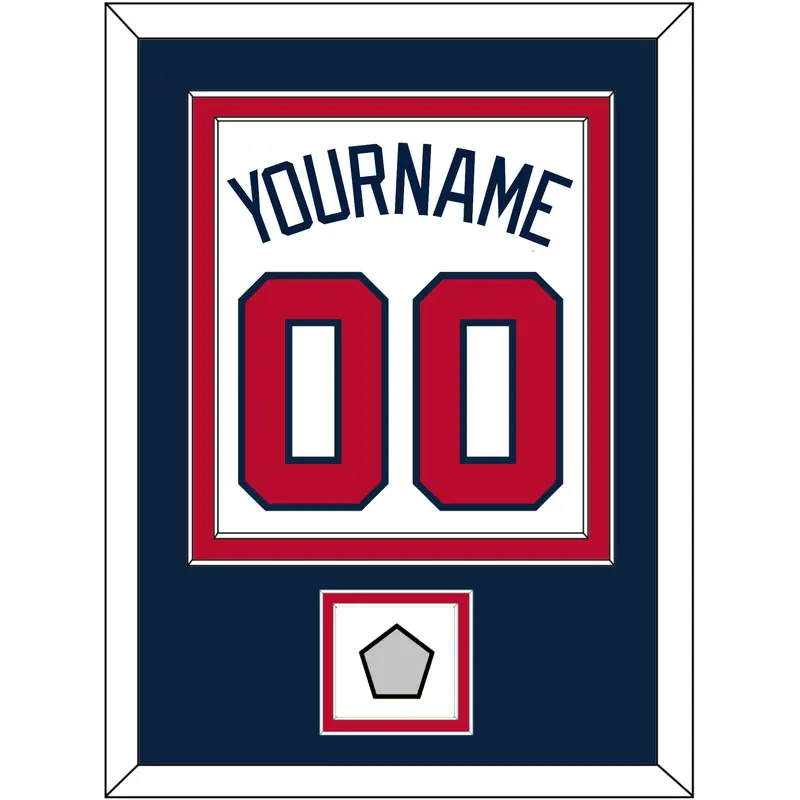 Atlanta Name, Number & World Series Jersey Patch - Home White - Double Mat 4