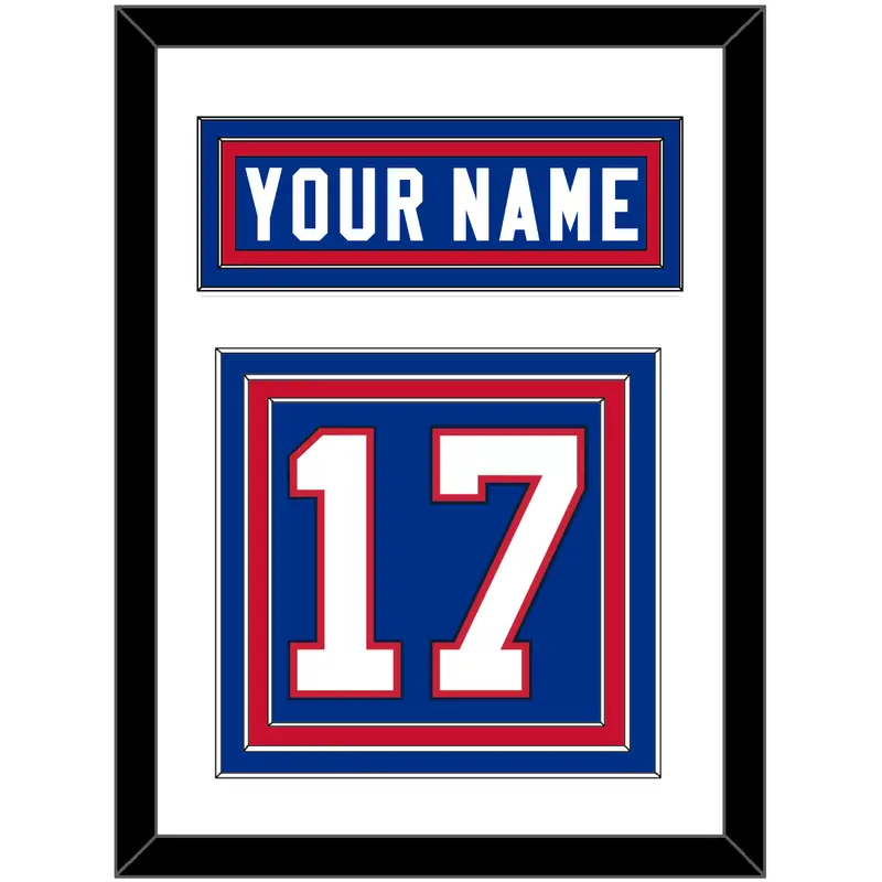 Buffalo Nameplate & Number (Back) - Home Blue - Triple Mat 1