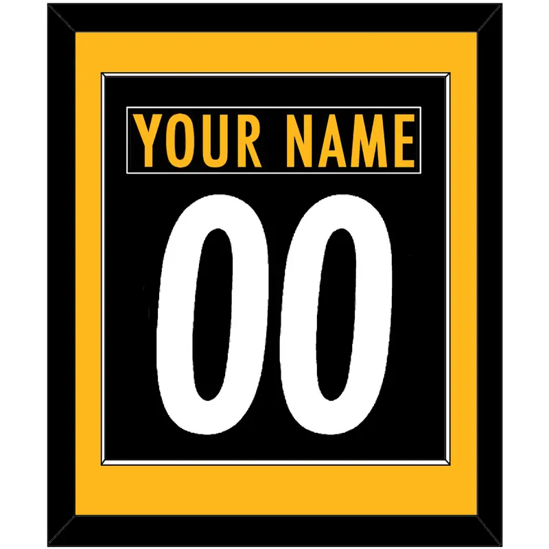 Pittsburgh Nameplate & Number (Back) Combined - Home Black - Single Mat 2