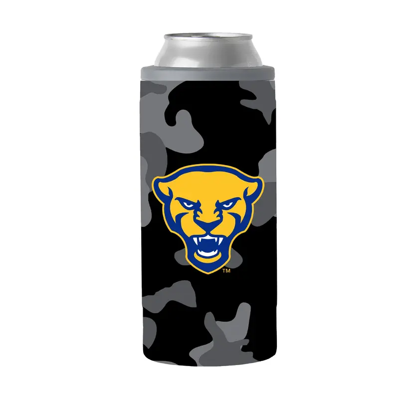 Pittsburgh Black Camo 12oz Slim Can Coolie