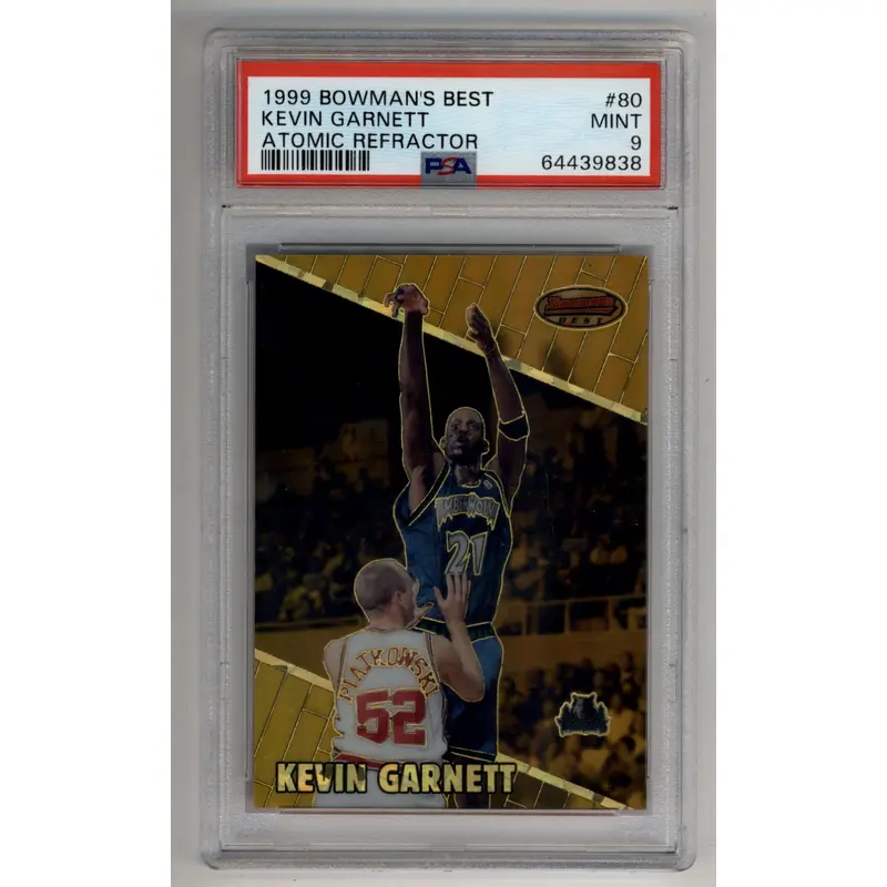 Kevin Garnett 1999-00 Bowman's Best Atomic Refractor 036/100 #80 PSA 9 Mint