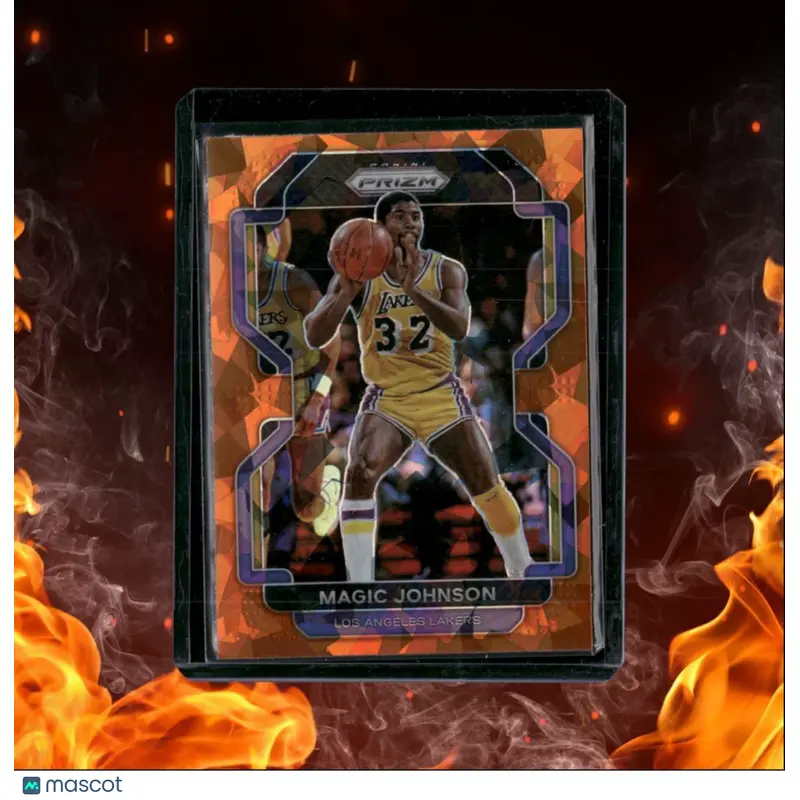 2021-22 Panini Prizm Magic Johnson Orange Cracked Ice #248