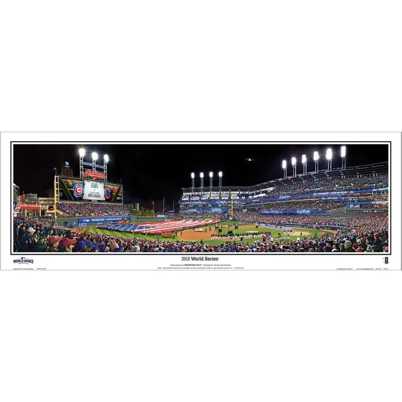 Cleveland Indians 2016 World Series Game Night Panoramic Poster Print - Everlasting