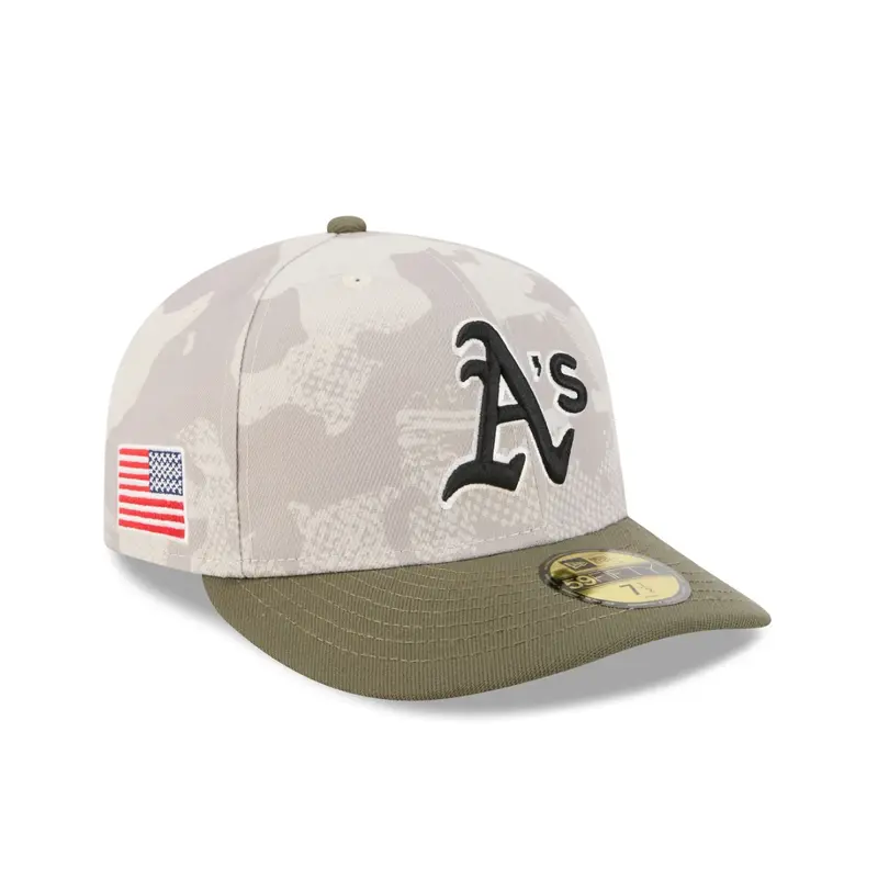 New Era - 59FIFTY Fitted Cap - Oakland Athletics - Armed Forces (2025) - Stone/Olive