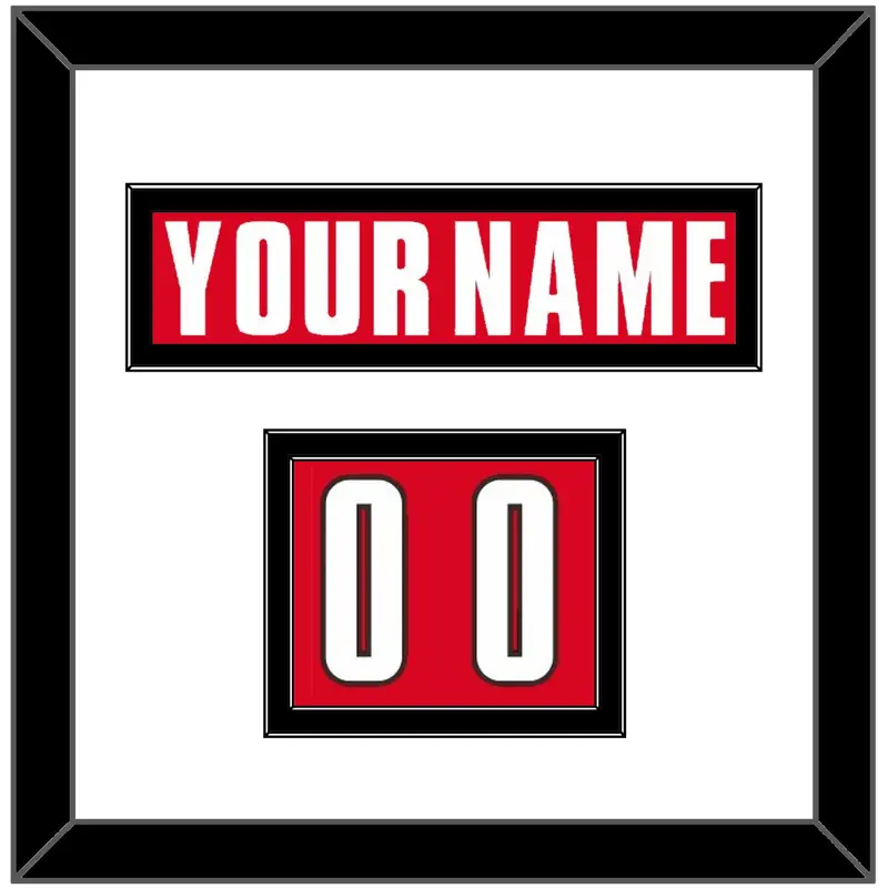 Canada Mens Hockey Nameplate & Number (Shoulder) - 2002 Olympics Road Red - Double Mat 1