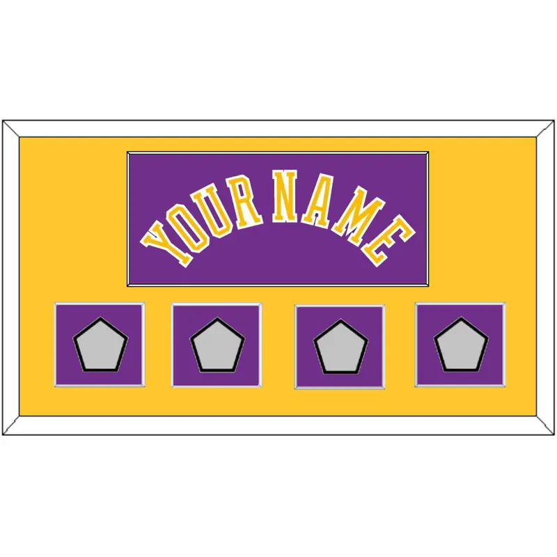 Los Angeles Name & 4 Trophy Patches - Road Purple (1978-1997) - Single Mat 2