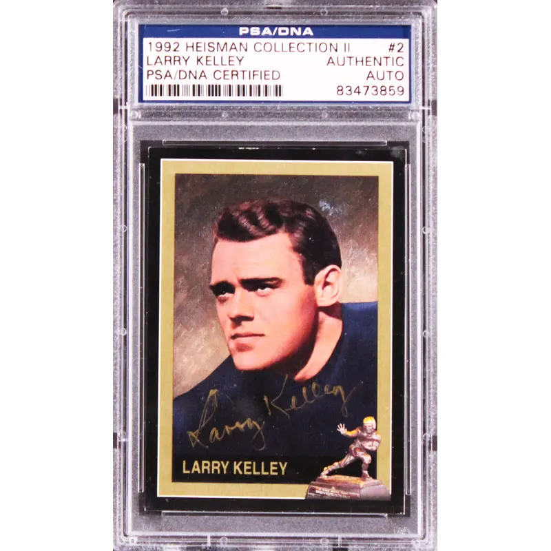 Larry Kelley Authentic Signed 1992 Heisman Collection II #2 Card PSA/DNA Slabbed