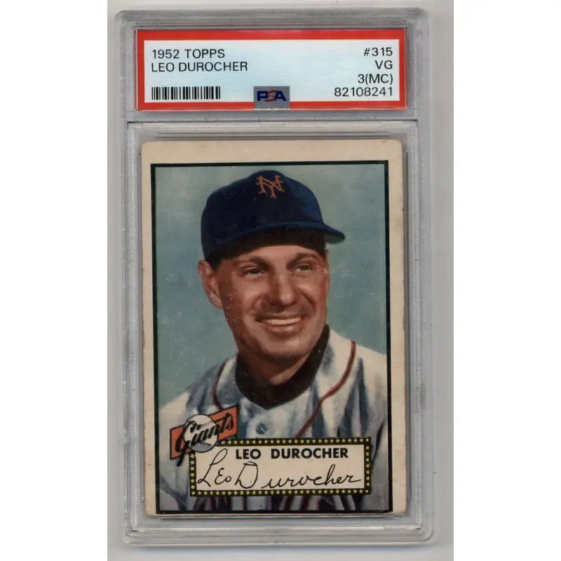 Leo Durocher 1952 Topps #315 PSA 3 Very Good (MC)