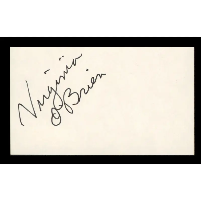 Virginia O'Brien The Harvey Girls Authentic Signed 3x5 Index Card BAS #BP00933