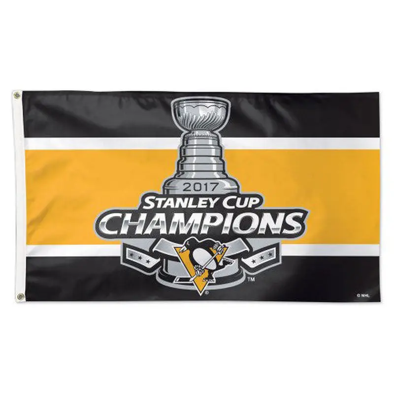 Pittsburgh Penguins 2017 NHL Stanley Cup Champions DELUXE 3'x5' Team Flag - Wincraft