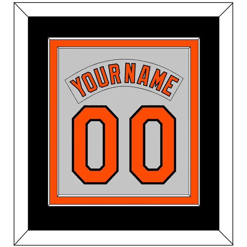 Baltimore Nameplate & Number Combined - Road Gray (1978-1988) - Double Mat 4