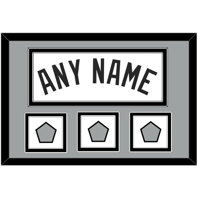 San Antonio Name With 3 Finals Patches - Home White (2002-2017) - Double Mat 3