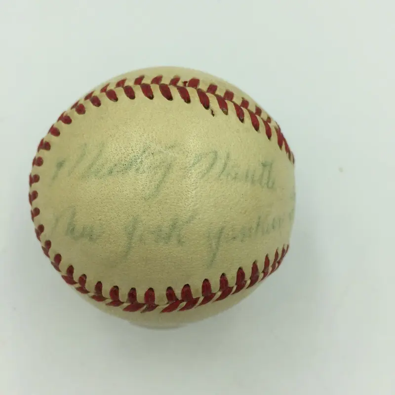 Extraordinary Mickey Mantle 1952 Rookie Signed "Yankees" Mini Baseball JSA COA