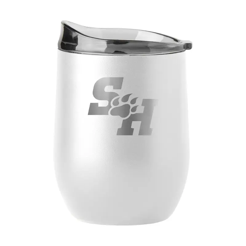Sam Houston State GunMetal 16oz White Powder Coat Curved Beverage